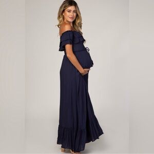 Pinkblush off the shoulder ruffle maxi nwt